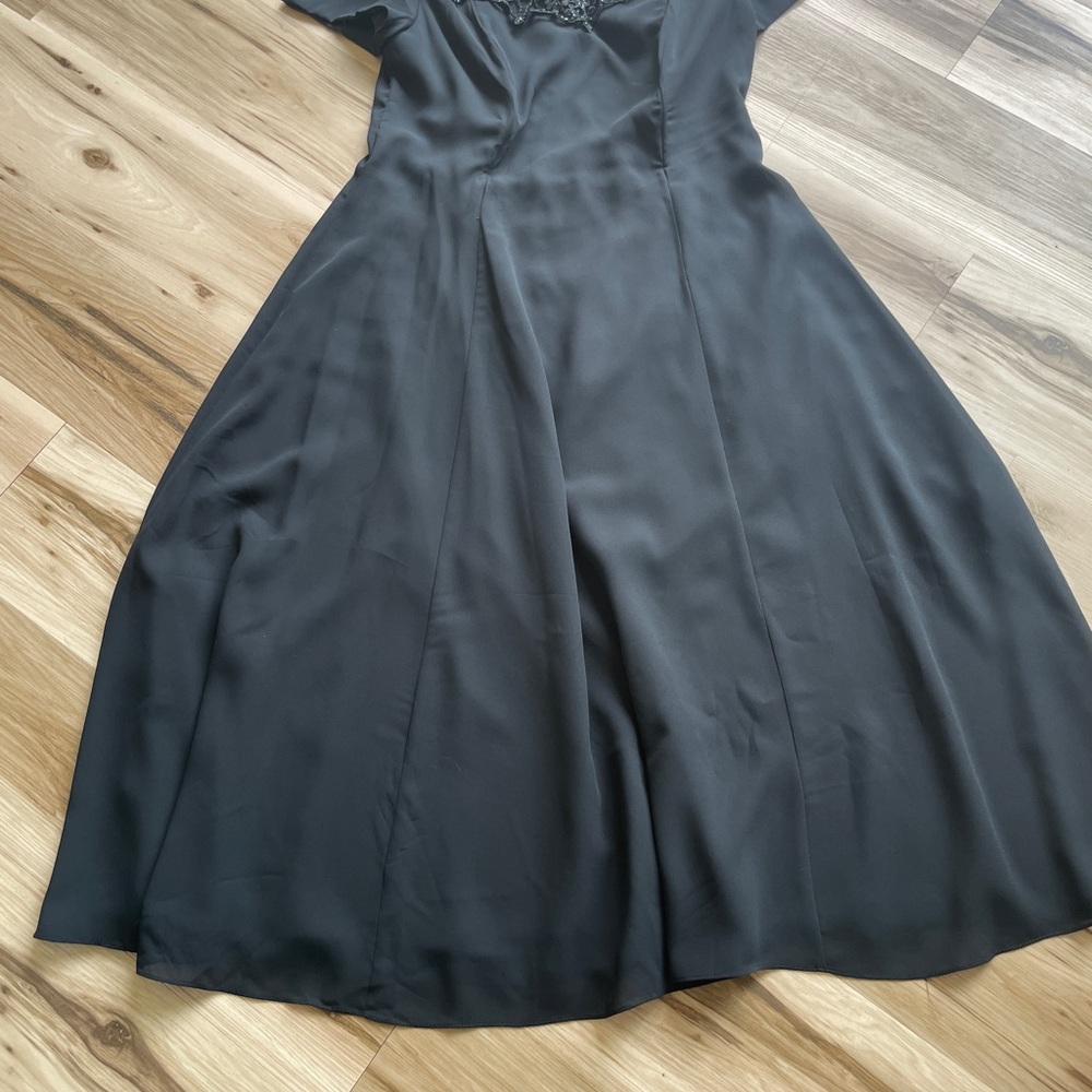 Vintage Jessica McClintock Gunne Sax Black Evening Dress Size 18 - Picture 4 of 12